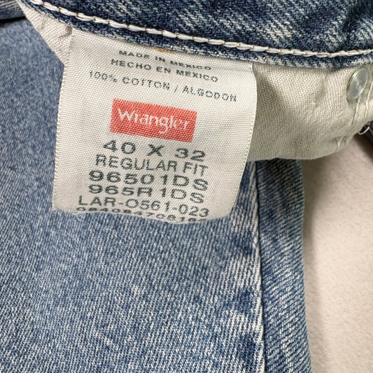 Wrangler Mens Jeans 40x32 Light Blue Denim Regular Fit Vintage Y2K 90s Grunge