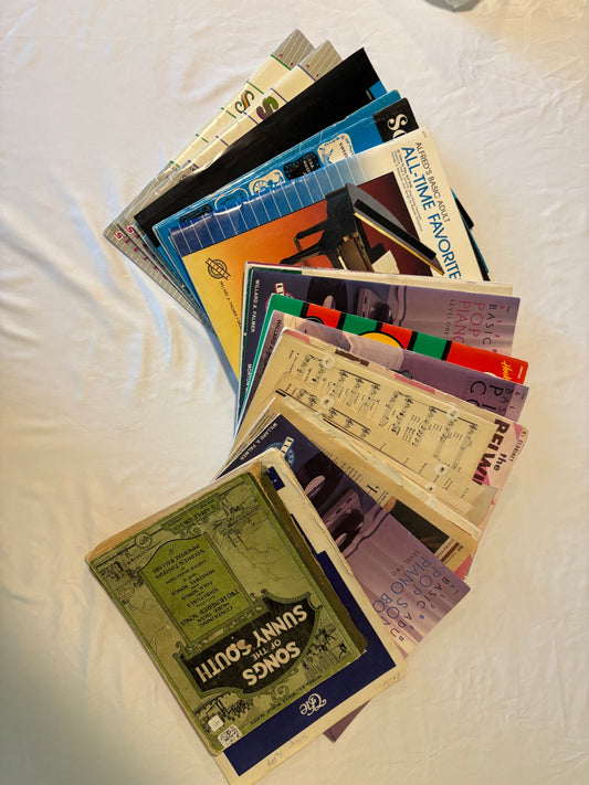 Lot of 20 Vintage Piano Music Books & Sheet Music – Adult Beginner to Intermediate