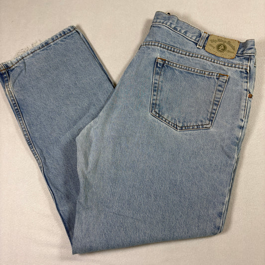 Arizona Jean Co Mens Jeans 42x32 Light Blue Denim Baggy Y2K 90s Grunge Distressed