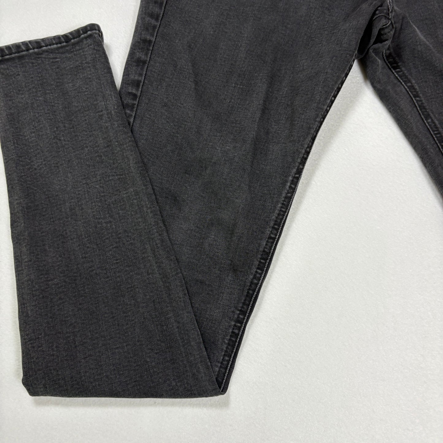 PacSun Mens Jeans 32x30 Black Stacked Skinny Active Stretch Denim Distressed Patch