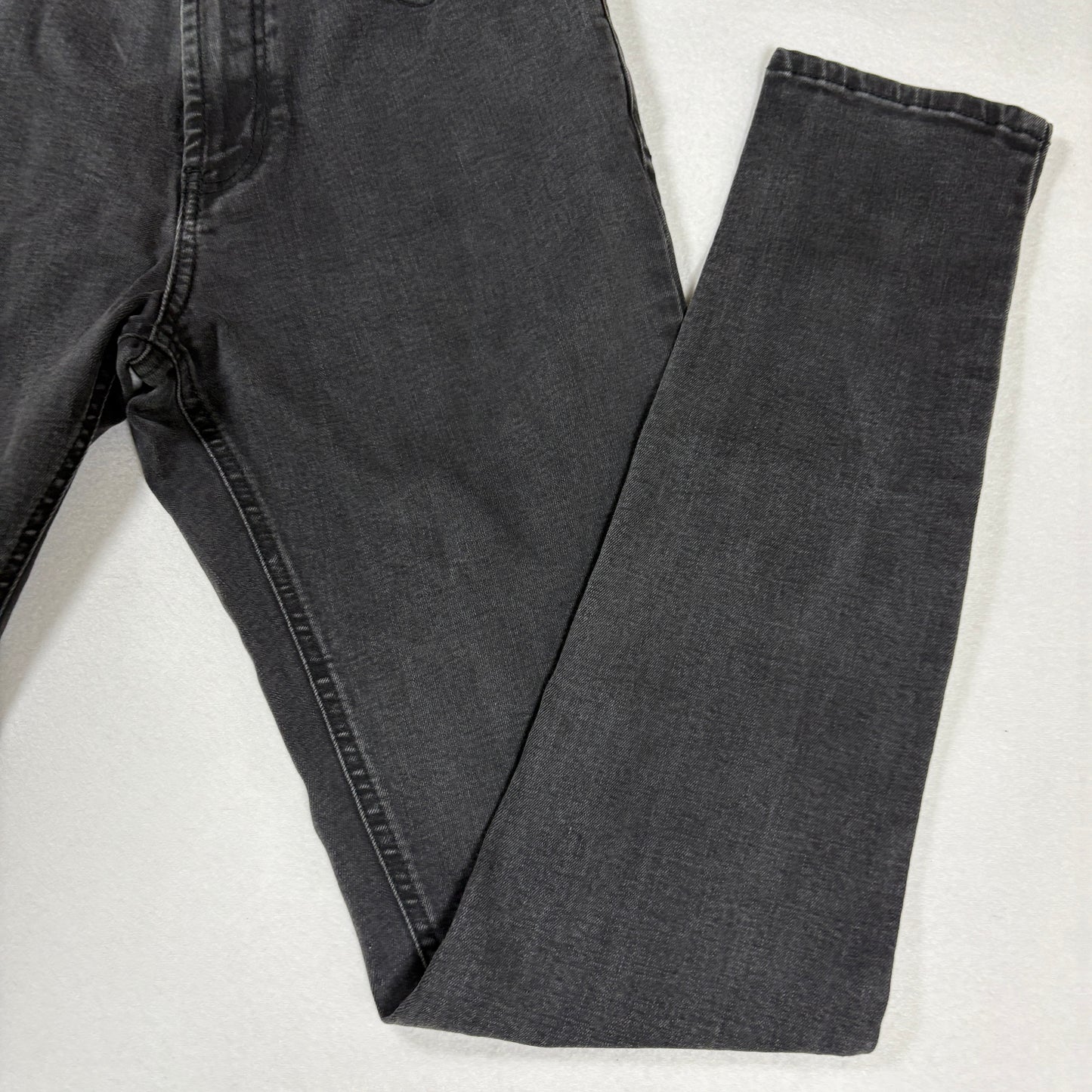 PacSun Mens Jeans 32x30 Black Stacked Skinny Active Stretch Denim Distressed Patch