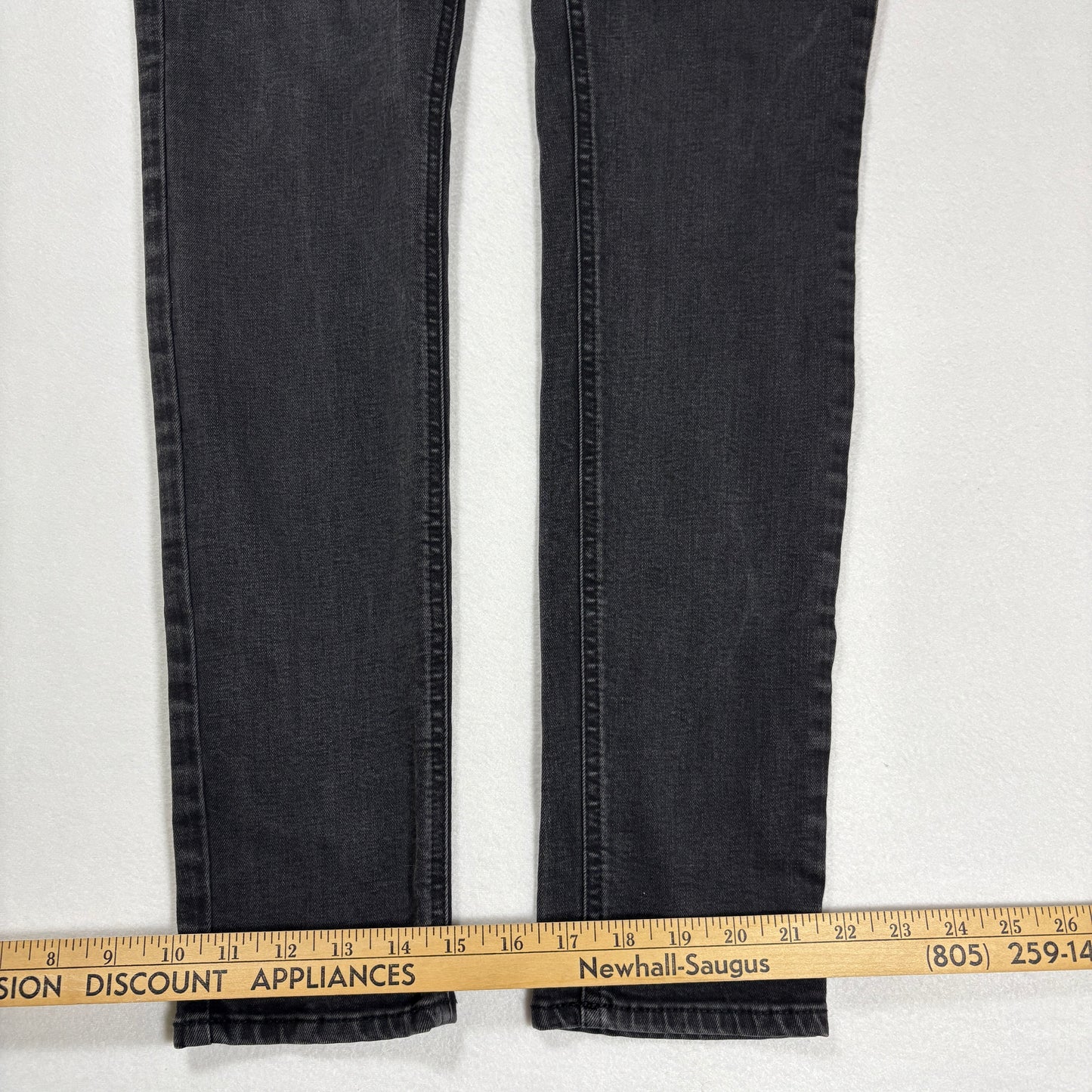 PacSun Mens Jeans 32x30 Black Stacked Skinny Active Stretch Denim Distressed Patch