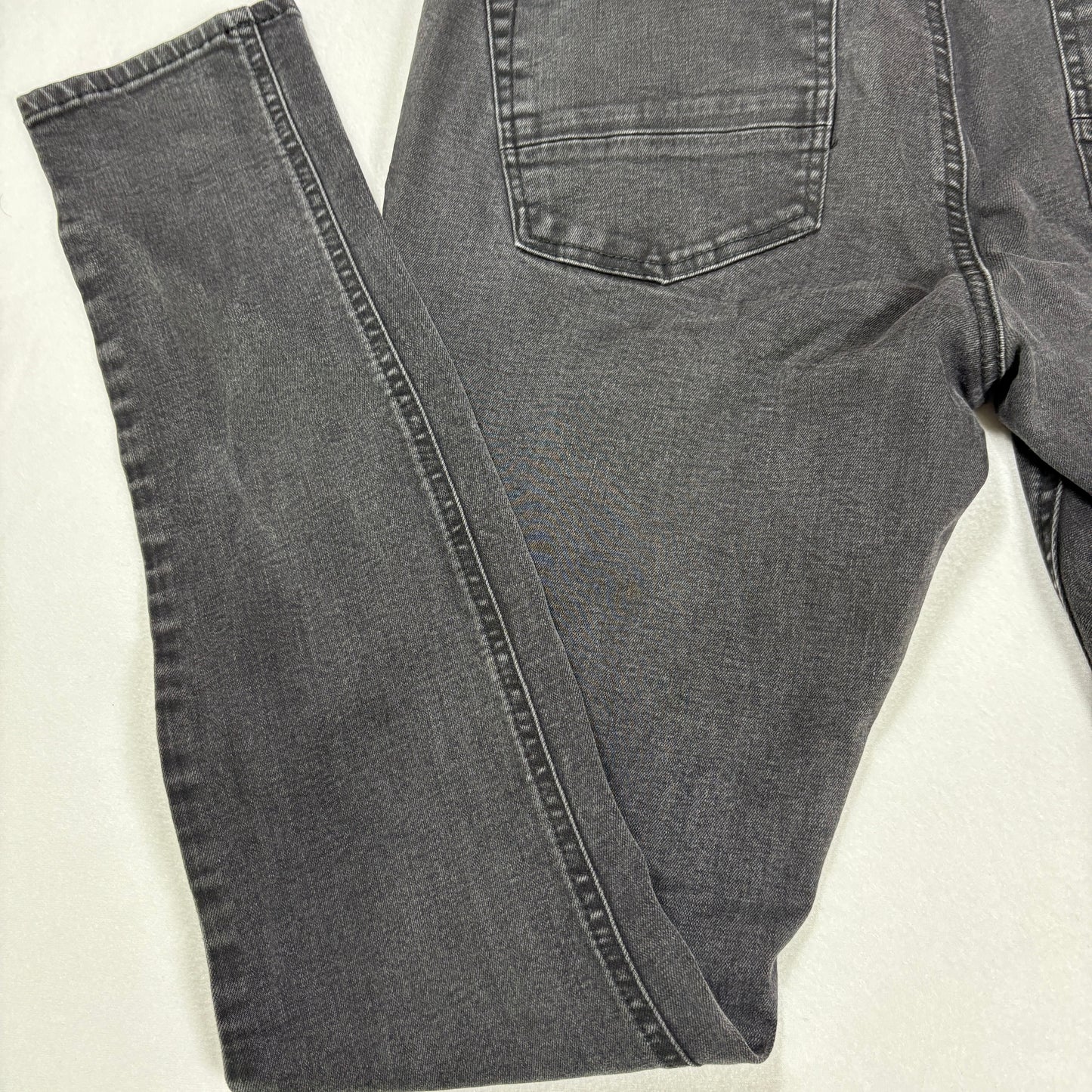 PacSun Mens Jeans 32x30 Black Stacked Skinny Active Stretch Denim Distressed Patch