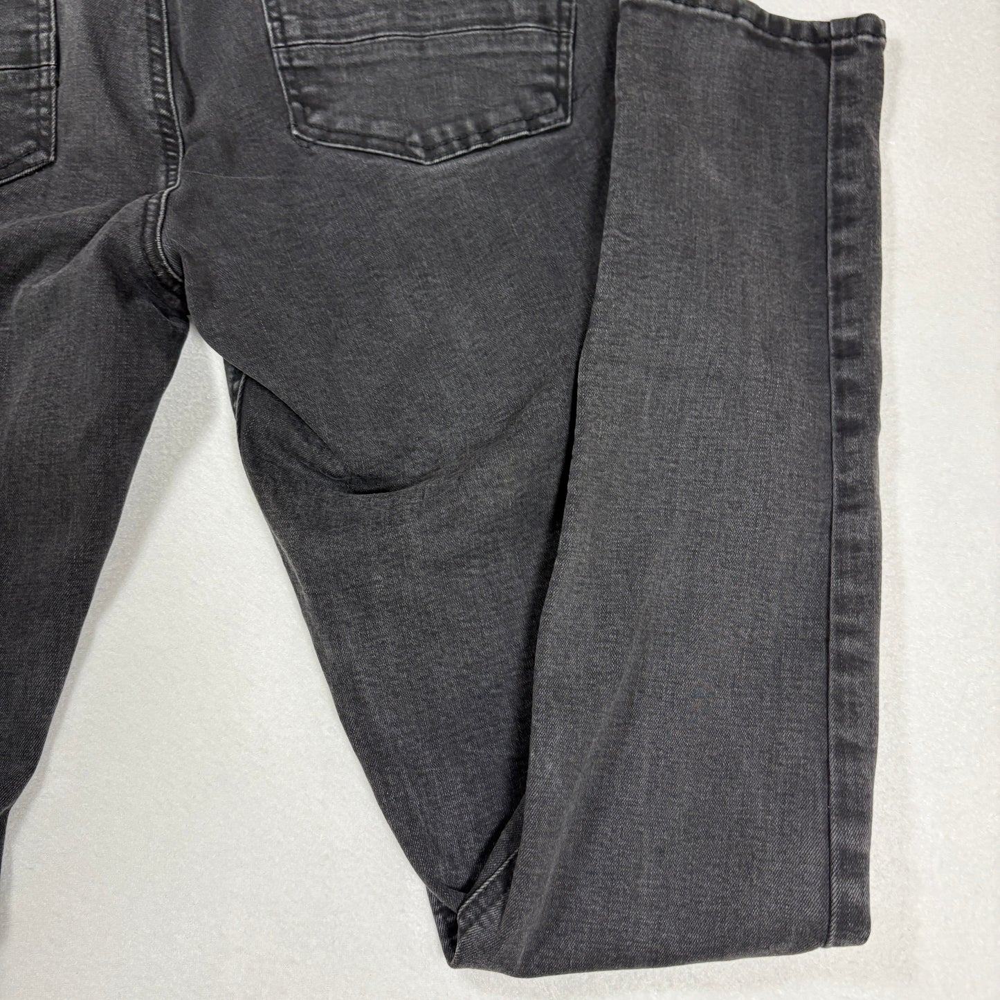 PacSun Mens Jeans 32x30 Black Stacked Skinny Active Stretch Denim Distressed Patch