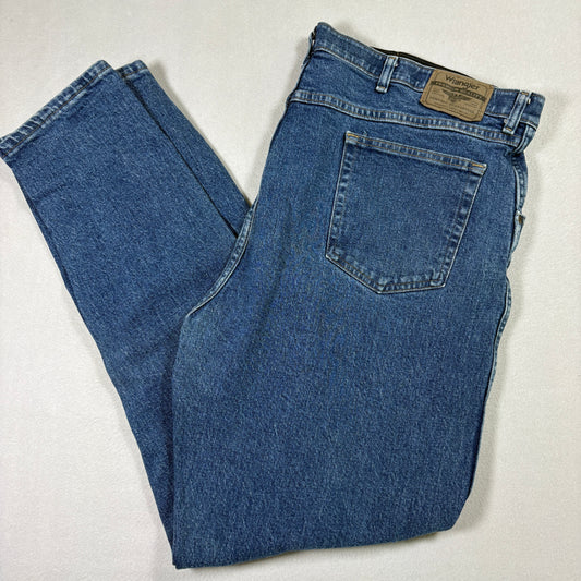 Wrangler Mens Jeans 42x32 Blue Denim Regular Fit Stretch Vintage Y2K 90s Grunge