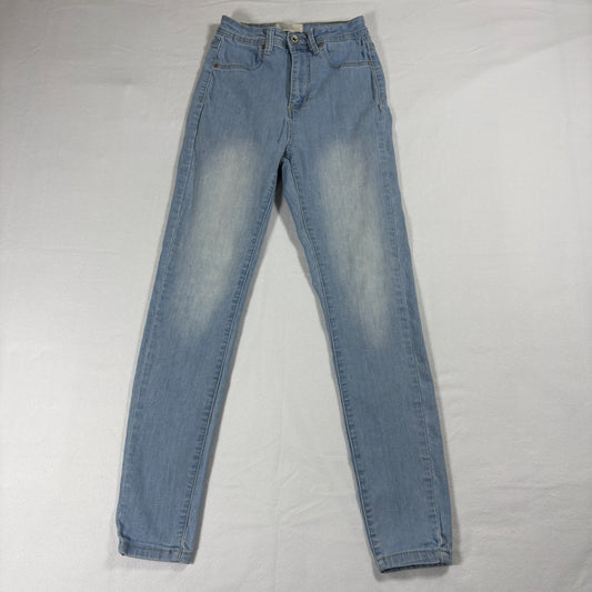 Skinny Fries Jeans Womens 5 Light Blue Stretch Denim Vintage Y2K Slim Fit Pants