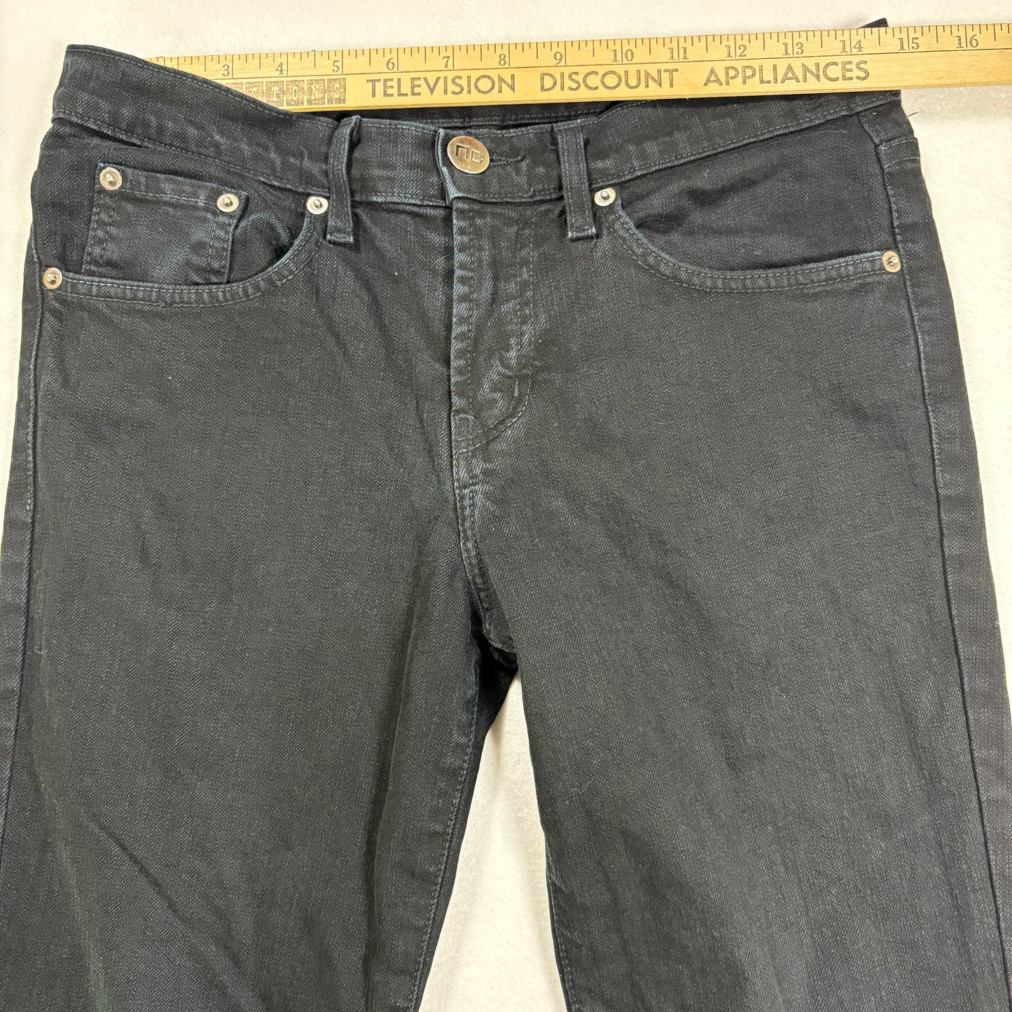 Neo Blue mens black denim jeans size 28 Y2K vintage grunge straight leg USA made