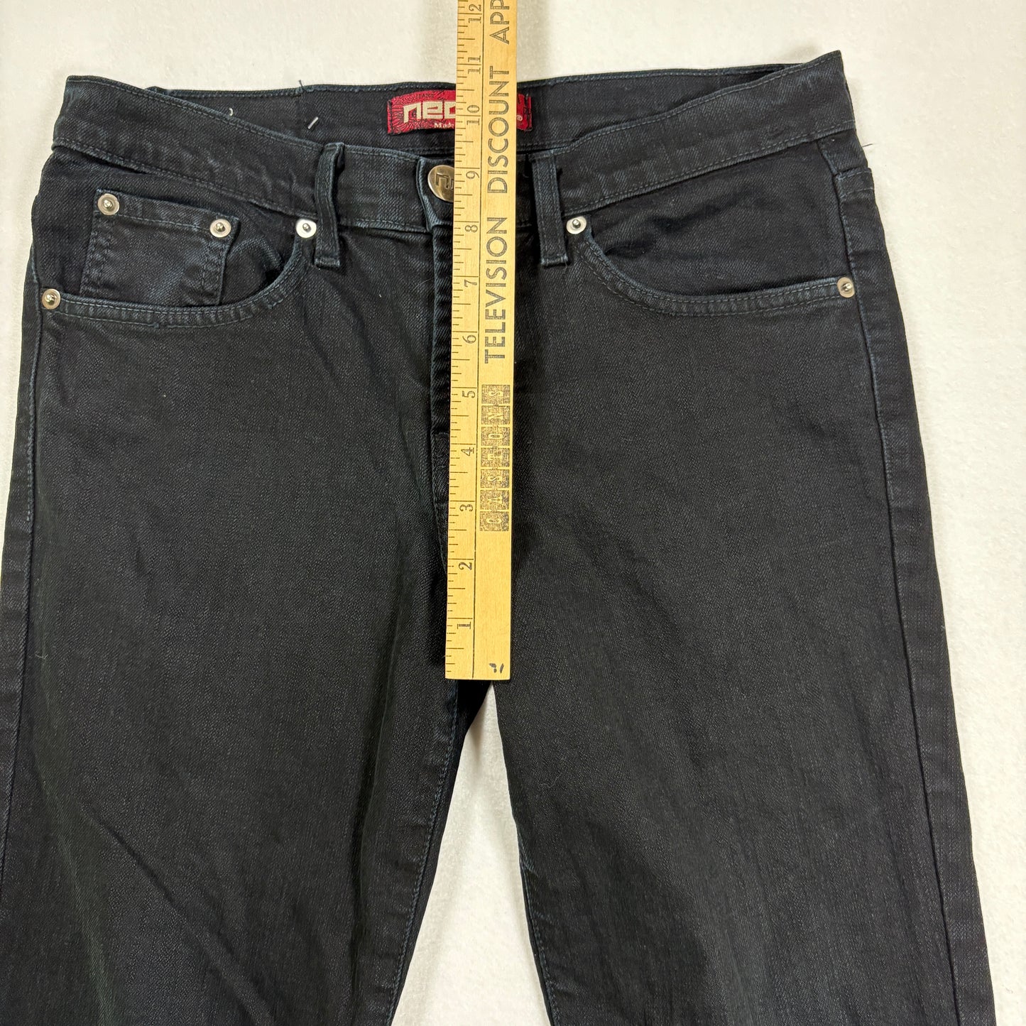 Neo Blue mens black denim jeans size 28 Y2K vintage grunge straight leg USA made
