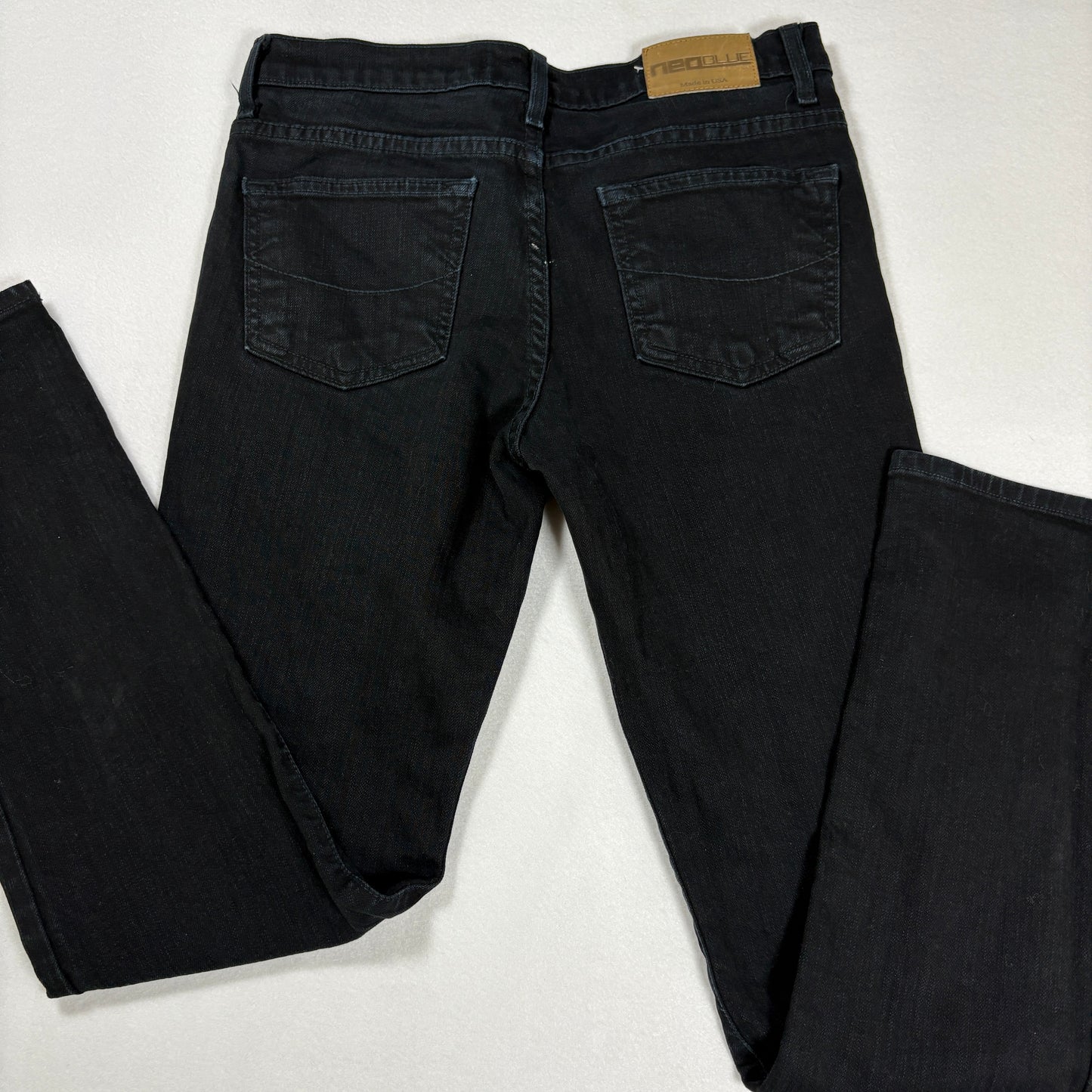 Neo Blue mens black denim jeans size 28 Y2K vintage grunge straight leg USA made