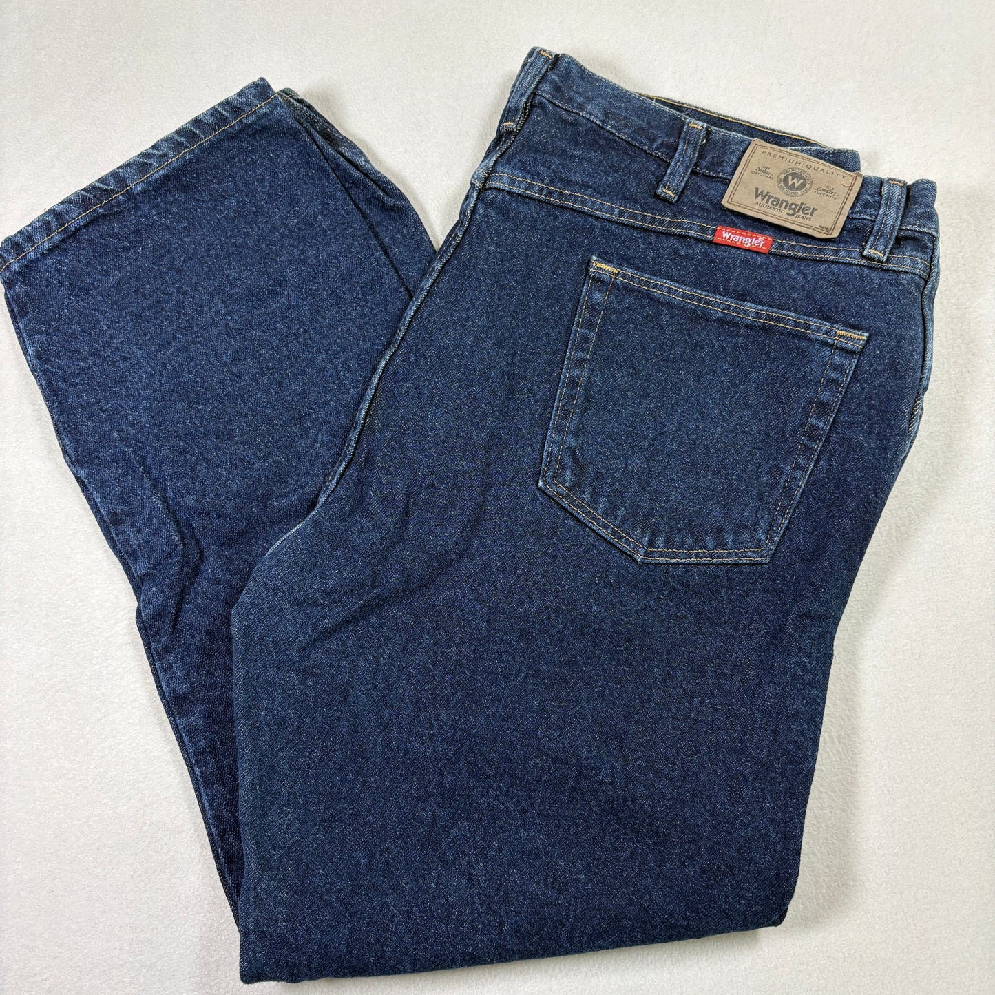 Wrangler Mens Jeans 42x30 Dark Blue Denim Regular Fit Vintage Y2K 90s Grunge