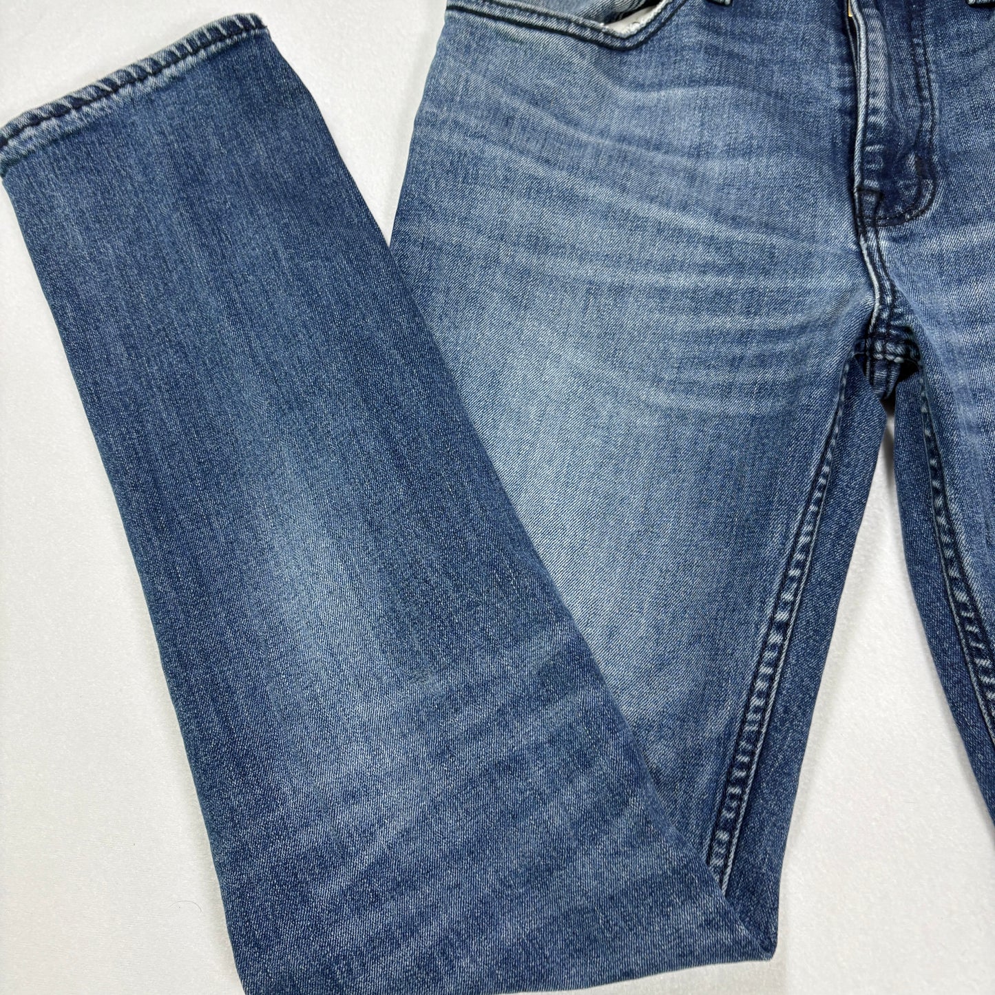 Goodfellow mens blue denim jeans size 30x32 slim fit stretch total flex vintage