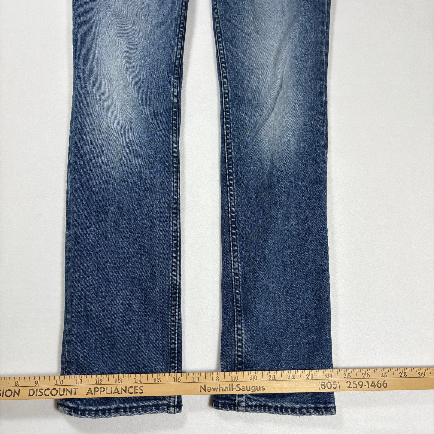 Goodfellow mens blue denim jeans size 30x32 slim fit stretch total flex vintage