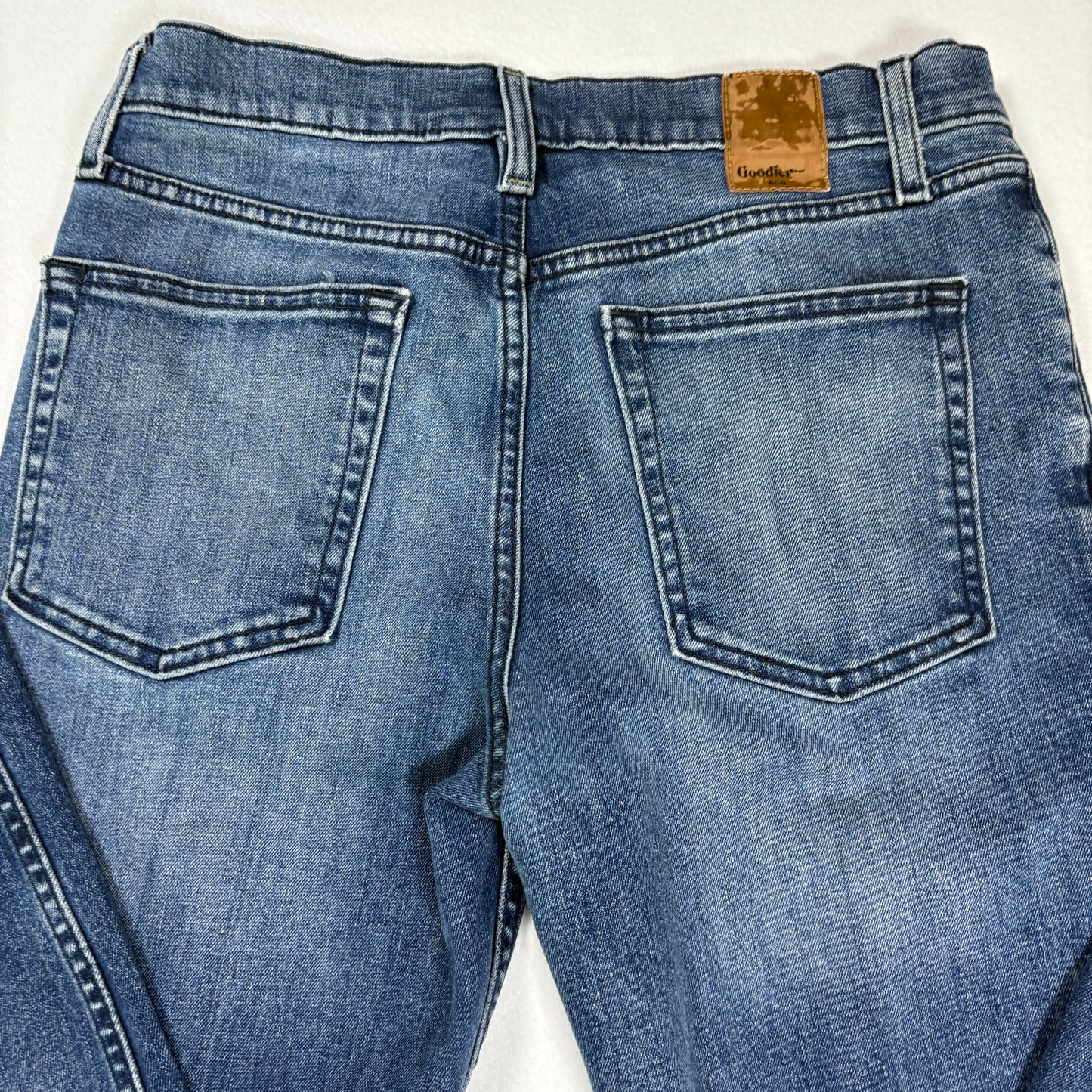 Goodfellow mens blue denim jeans size 30x32 slim fit stretch total flex vintage