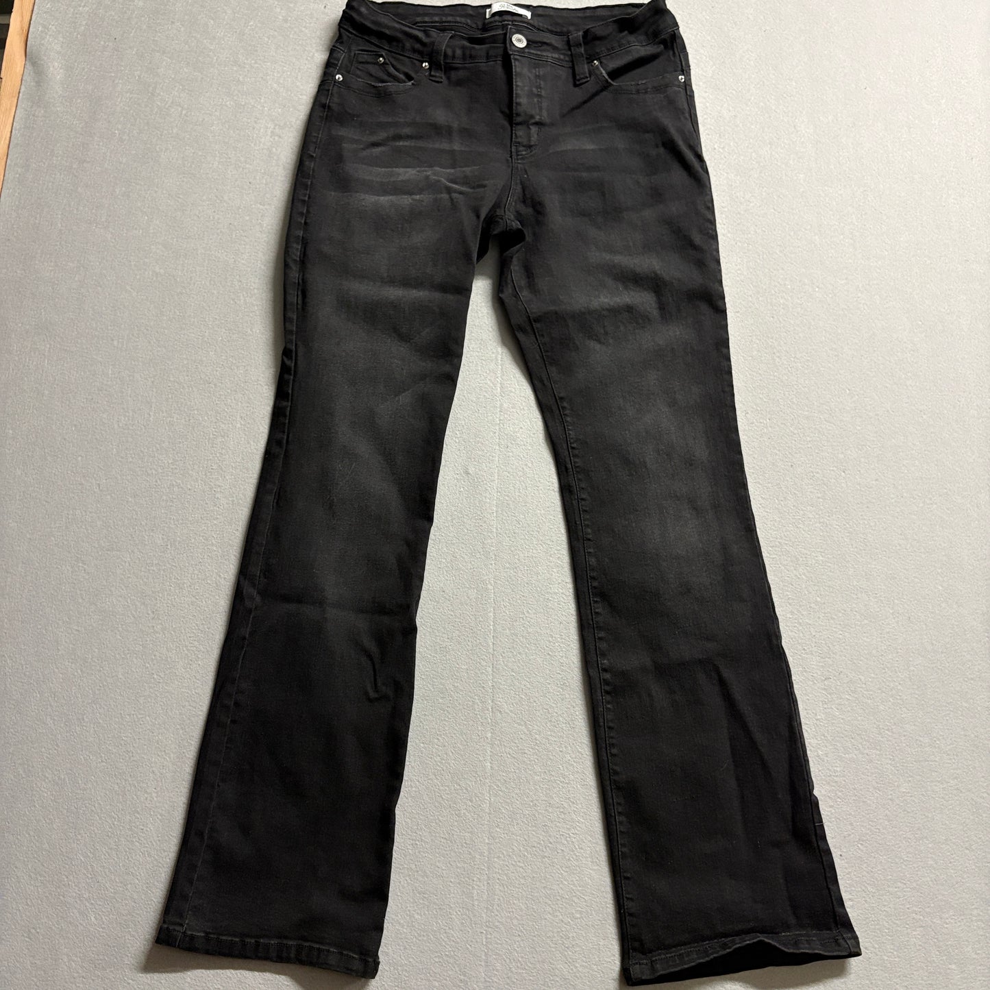 Royalty For Me Flare Jeans Womens 12 Black Stretch Y2K Bootcut Denim Pants 30x31