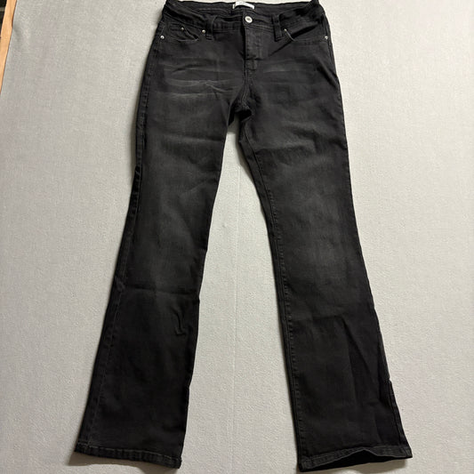 Royalty For Me Flare Jeans Womens 12 Black Stretch Y2K Bootcut Denim Pants 30x31