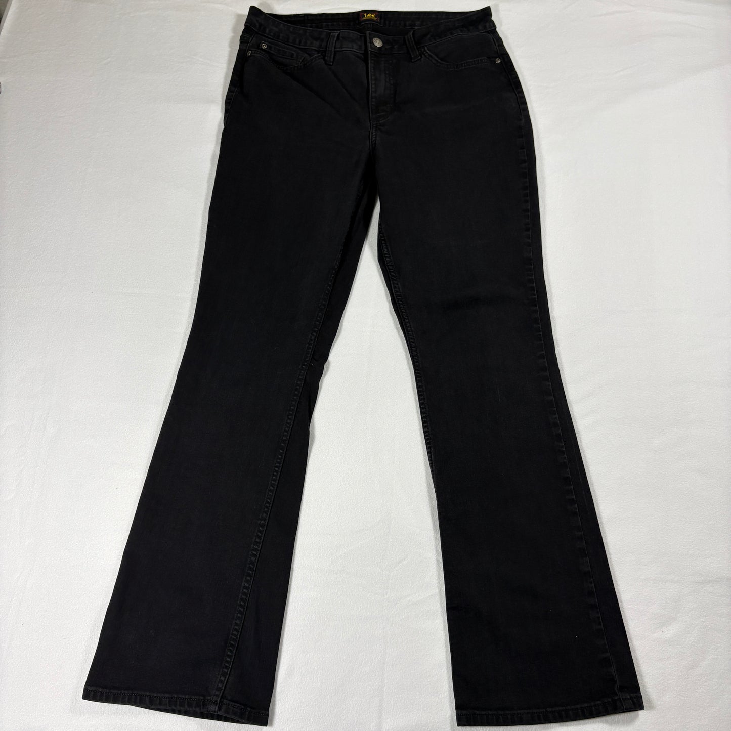 Lee Black Bootcut Jeans Womens 12 Long Stretch Denim Classic Fit Retro Y2K Style