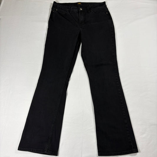 Lee Black Bootcut Jeans Womens 12 Long Stretch Denim Classic Fit Retro Y2K Style