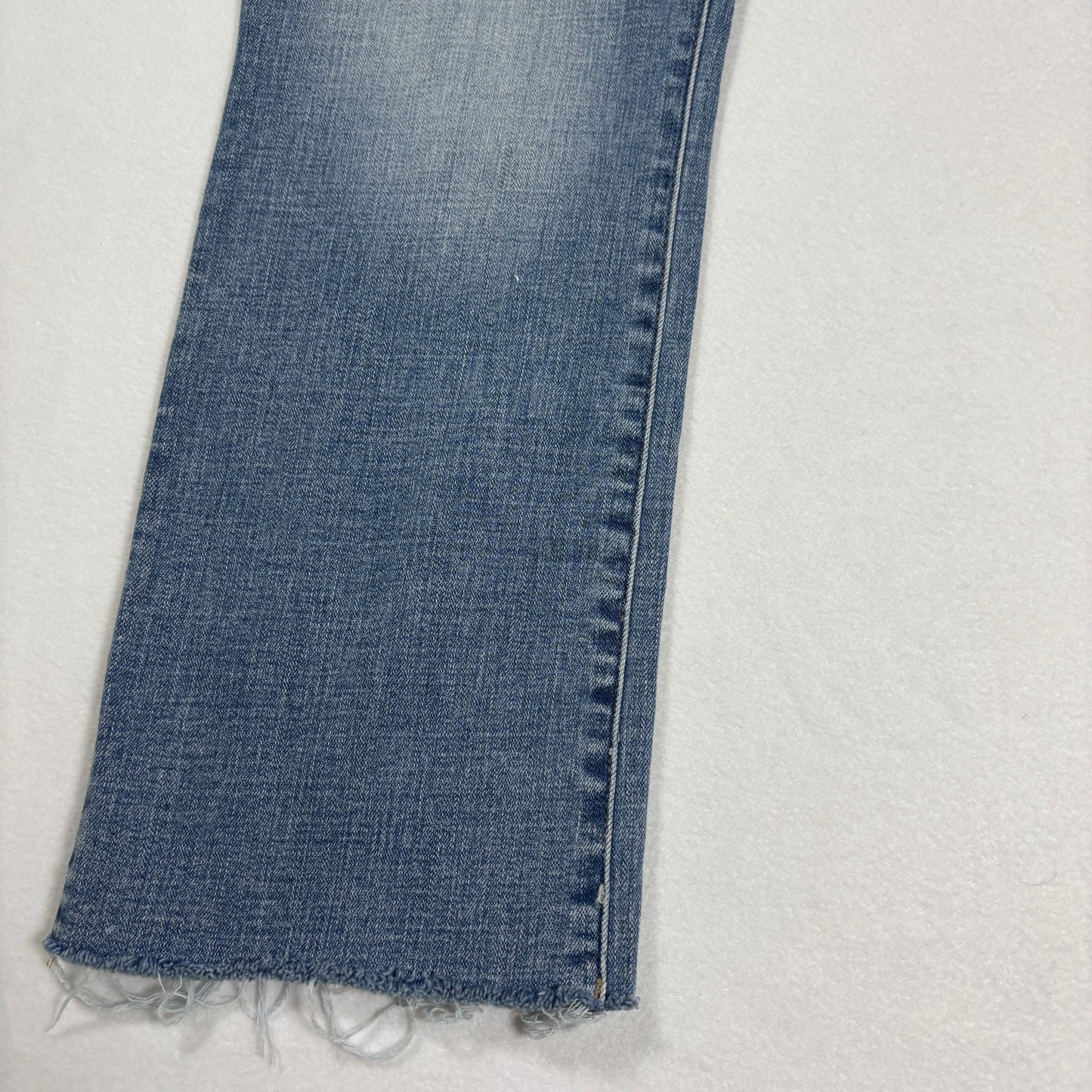 Aeropostale womens blue denim jeans size 8 mid rise kick crop raw hem Y2K vintage