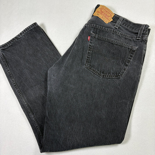 Levis 501 Mens Jeans 40x32 Black Denim Button Fly USA Made Vintage 90s Grunge