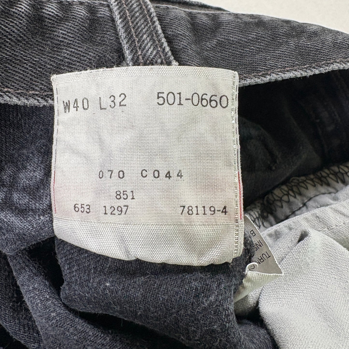 Levis 501 Mens Jeans 40x32 Black Denim Button Fly USA Made Vintage 90s Grunge