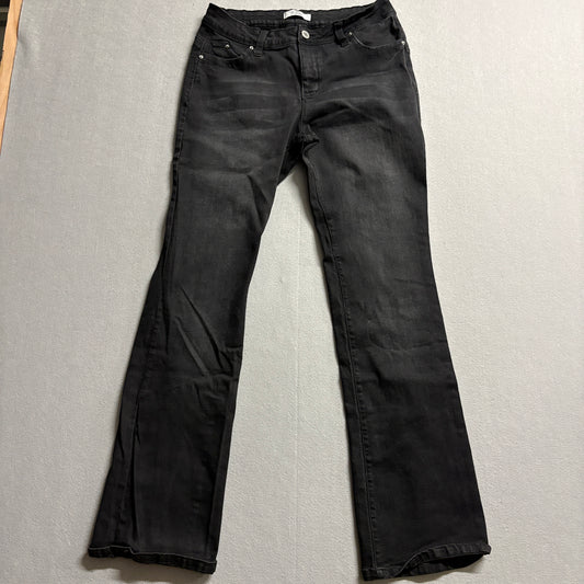 Y2K Black Flare Jeans Women’s 12 Fits Like 30x31 Stretch Bootcut Denim