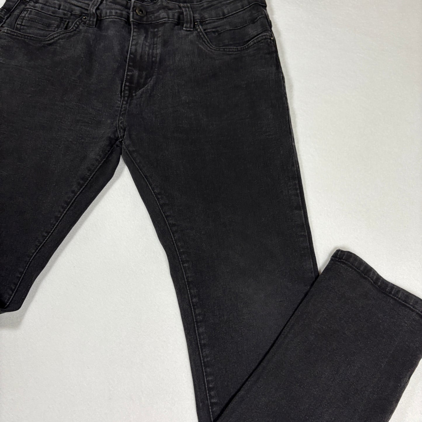Kenneth Cole mens black denim jeans size 34x30 slim fit Y2K vintage grunge stretch