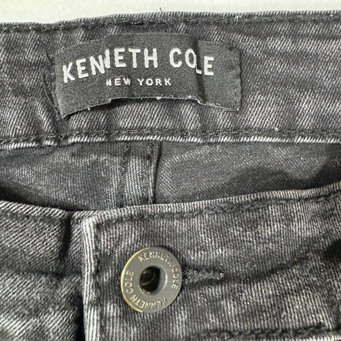 Kenneth Cole mens black denim jeans size 34x30 slim fit Y2K vintage grunge stretch