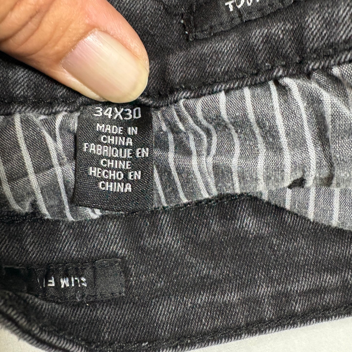 Kenneth Cole mens black denim jeans size 34x30 slim fit Y2K vintage grunge stretch