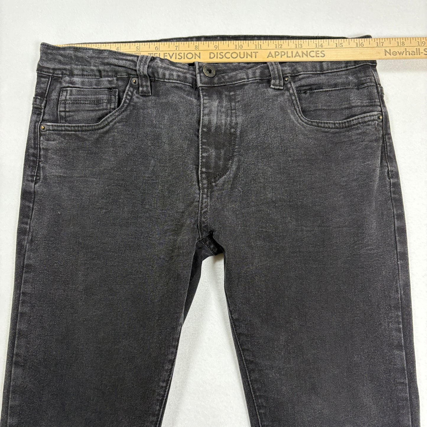 Kenneth Cole mens black denim jeans size 34x30 slim fit Y2K vintage grunge stretch