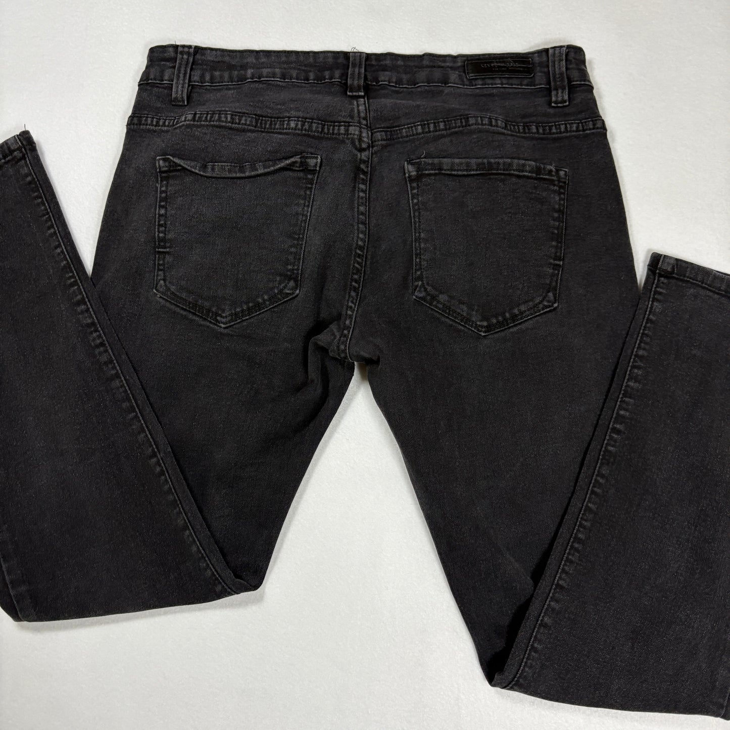 Kenneth Cole mens black denim jeans size 34x30 slim fit Y2K vintage grunge stretch