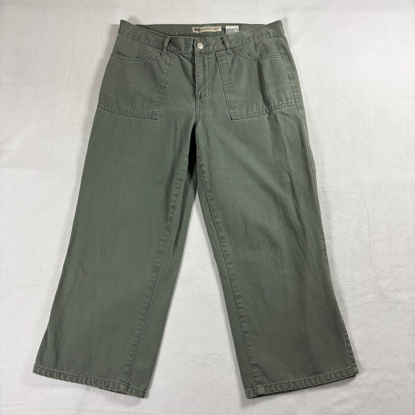 Faded Glory Womens 10 Olive Green Utility Pants High Rise Vintage 90s Cotton
