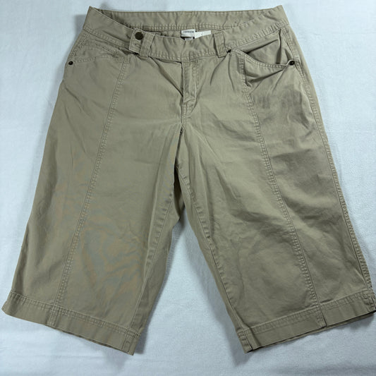 Venezia Womens 16 Khaki Bermuda Shorts High Rise Stretch Cotton Casual Everyday