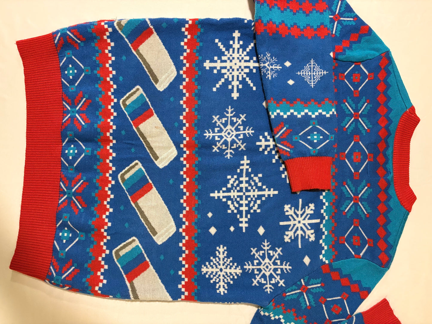 Tipsy Elves Natty Light Ugly Christmas Sweater Men M Beer Funny Blue Red