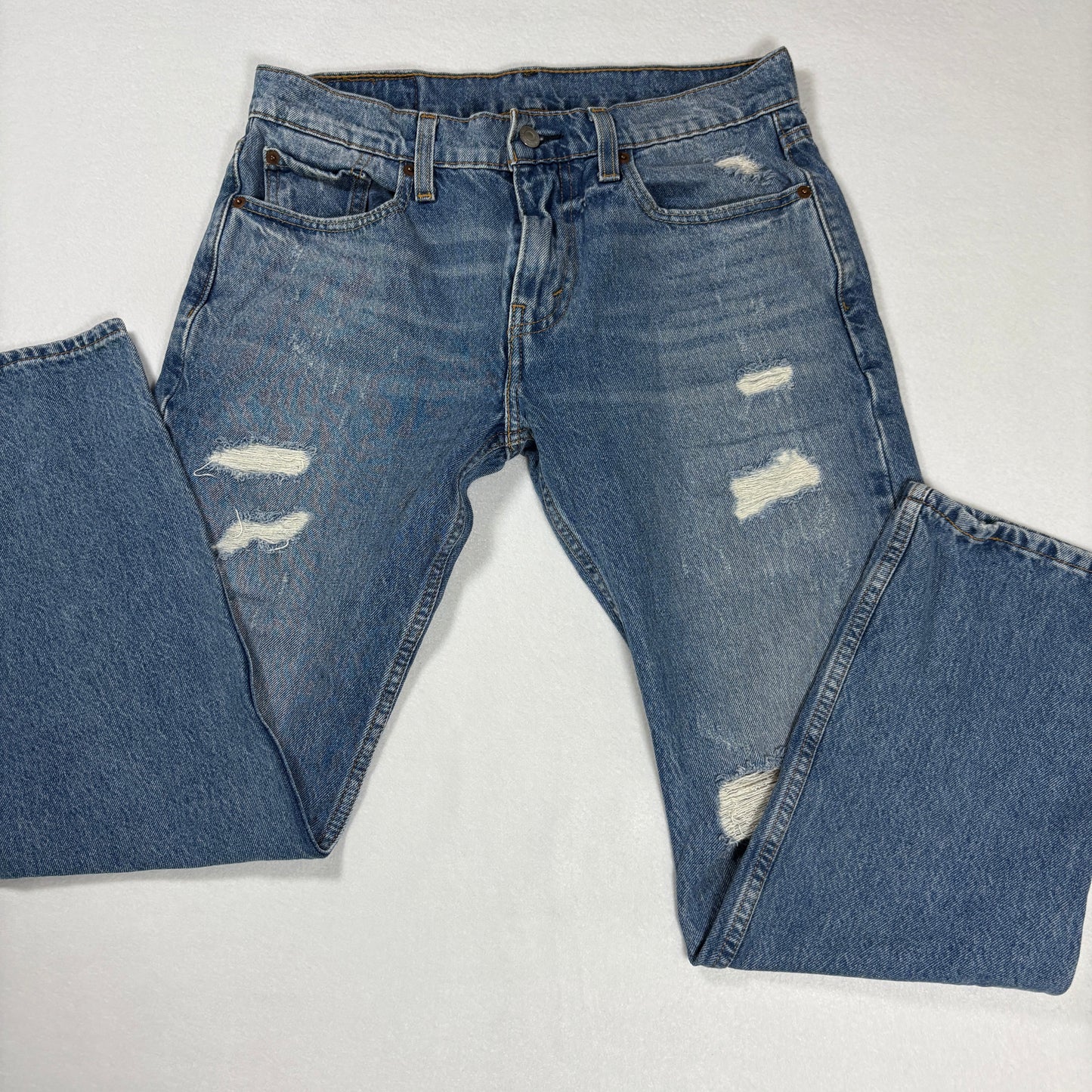 Levi’s mens 502 blue denim jeans size 30x30 tapered Y2K vintage grunge faded wash