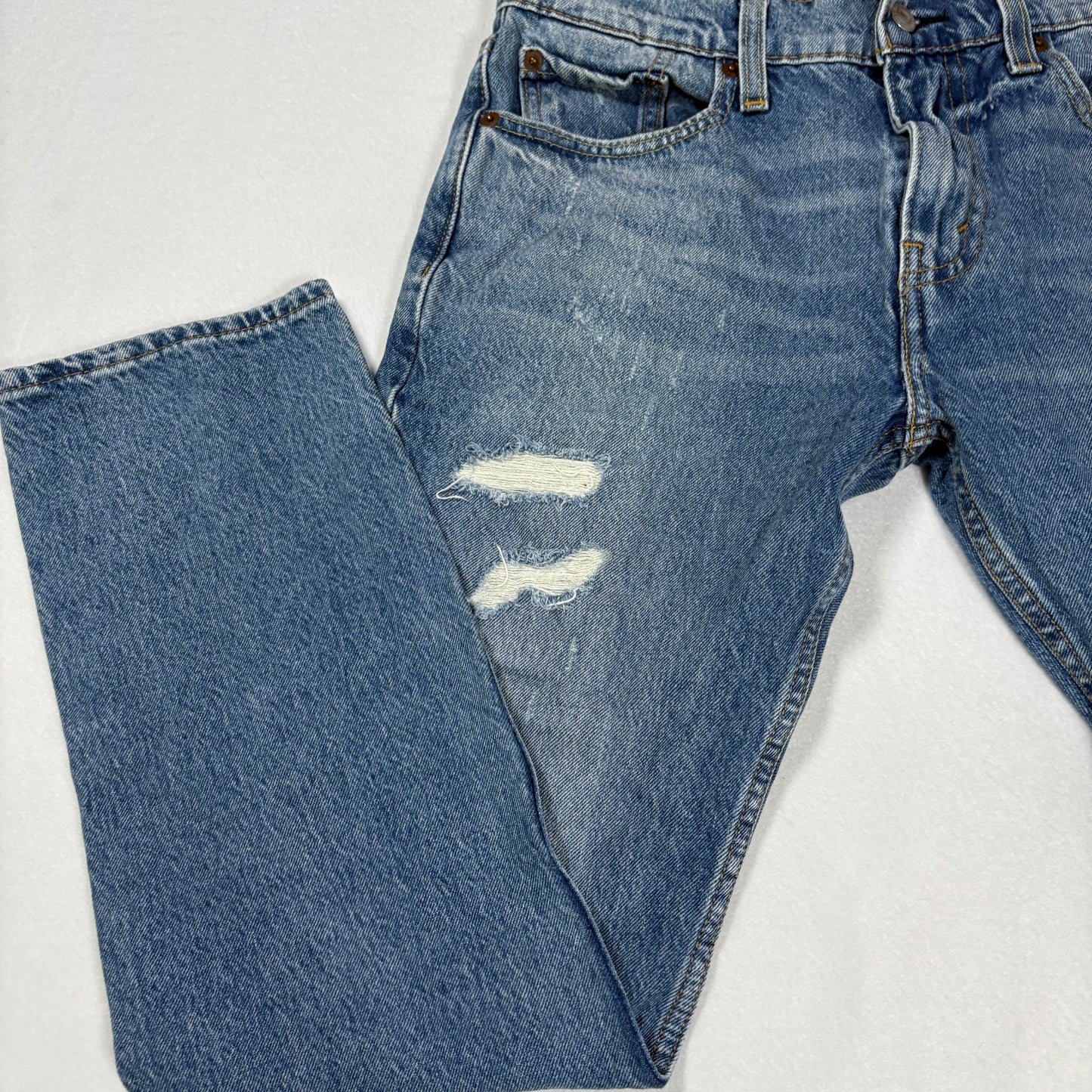 Levi’s mens 502 blue denim jeans size 30x30 tapered Y2K vintage grunge faded wash