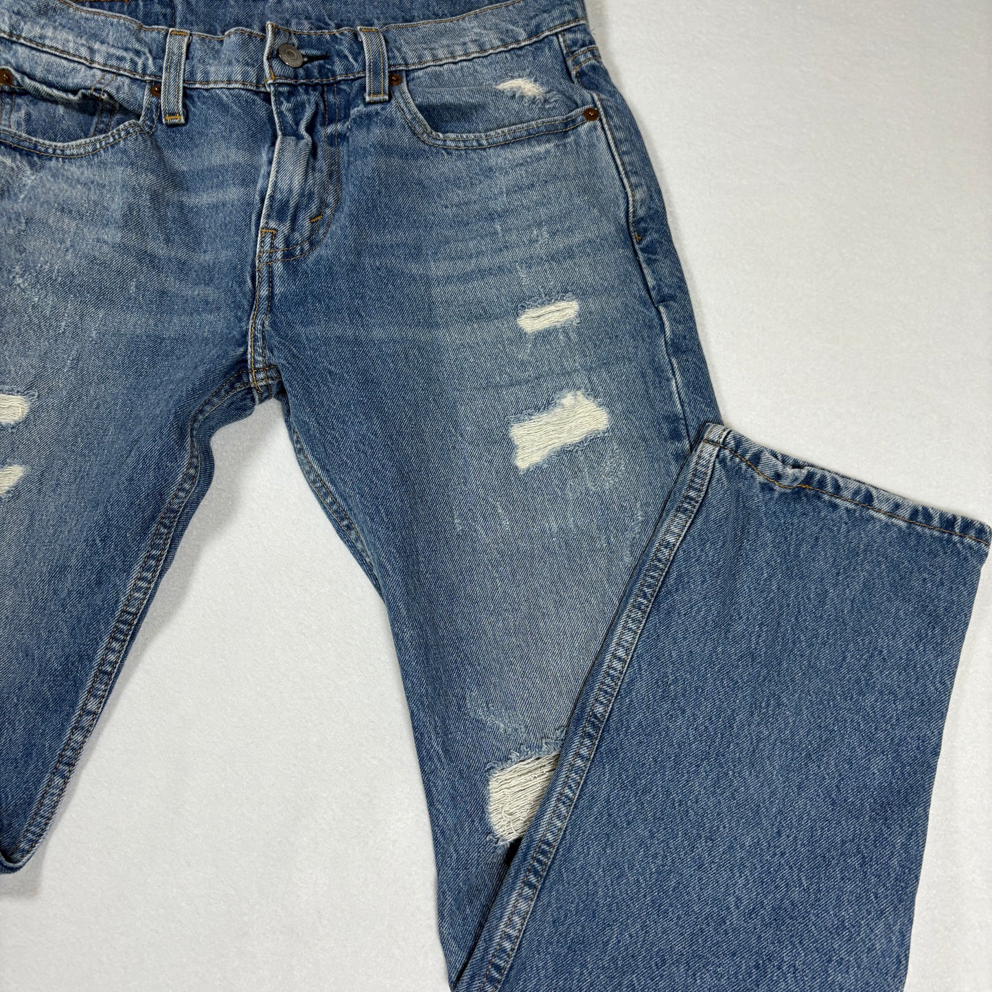 Levi’s mens 502 blue denim jeans size 30x30 tapered Y2K vintage grunge faded wash