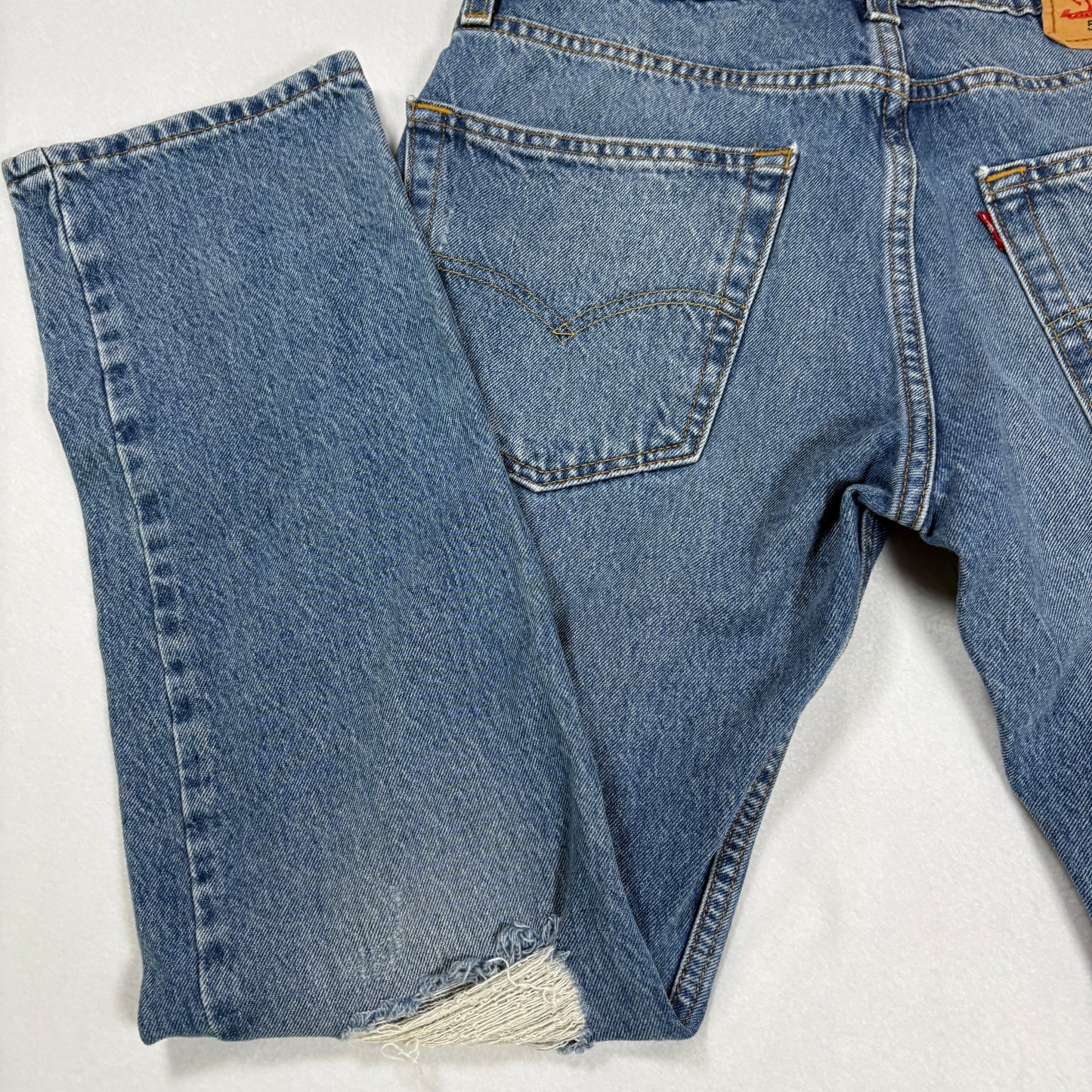 Levi’s mens 502 blue denim jeans size 30x30 tapered Y2K vintage grunge faded wash