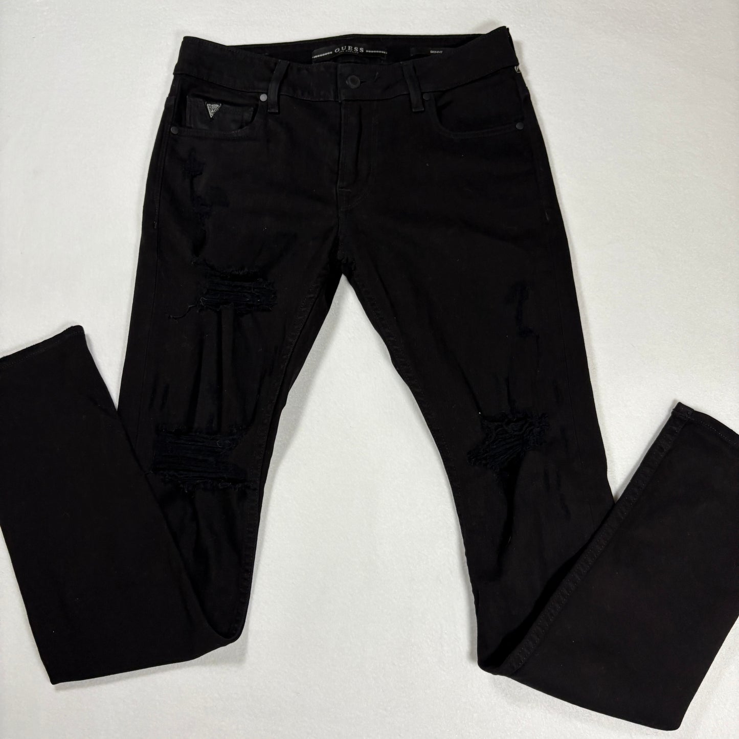 Guess mens black denim jeans size 30 slim fit stretch Y2K vintage grunge Mexico