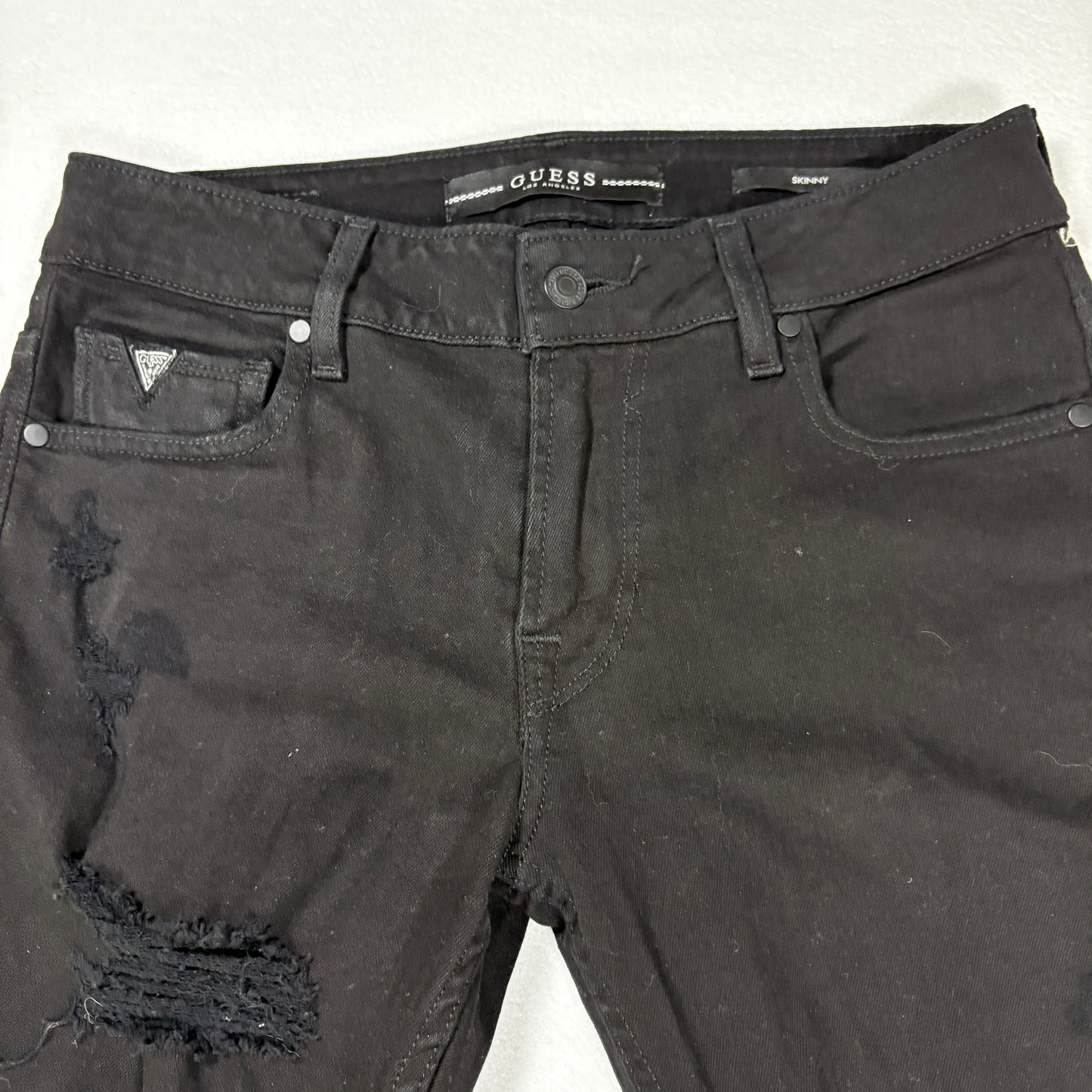 Guess mens black denim jeans size 30 slim fit stretch Y2K vintage grunge Mexico