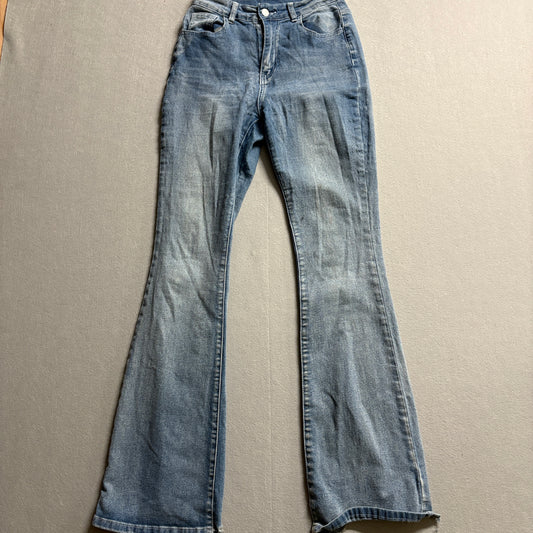 Shein Flare Bell Bottom Jeans Size 27 Fits Like 25x32 Y2K Stretch Denim