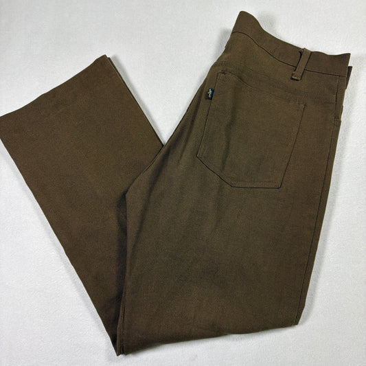 Vintage Levis Sta-Prest Pants 36x32 Brown Permanent Press 70s 80s Mod Workwear USA