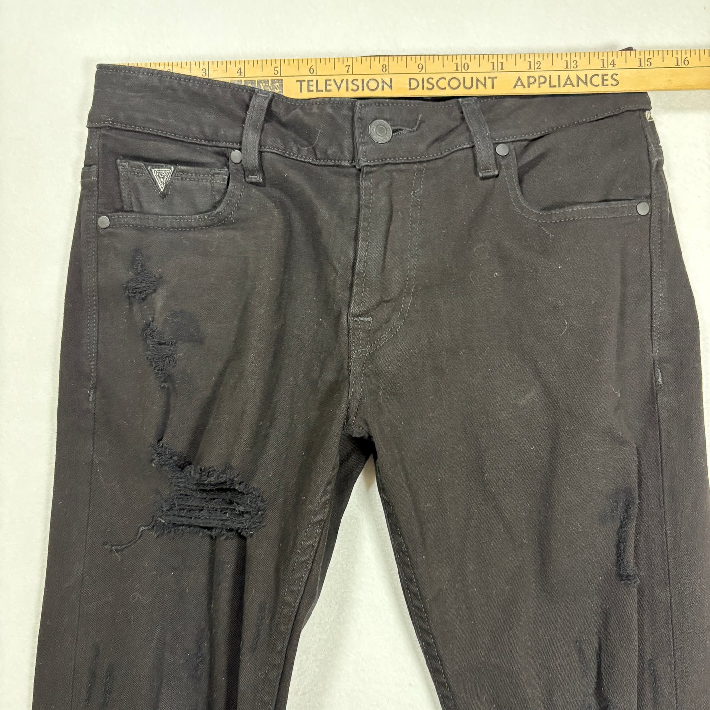 Guess mens black denim jeans size 30 slim fit stretch Y2K vintage grunge Mexico