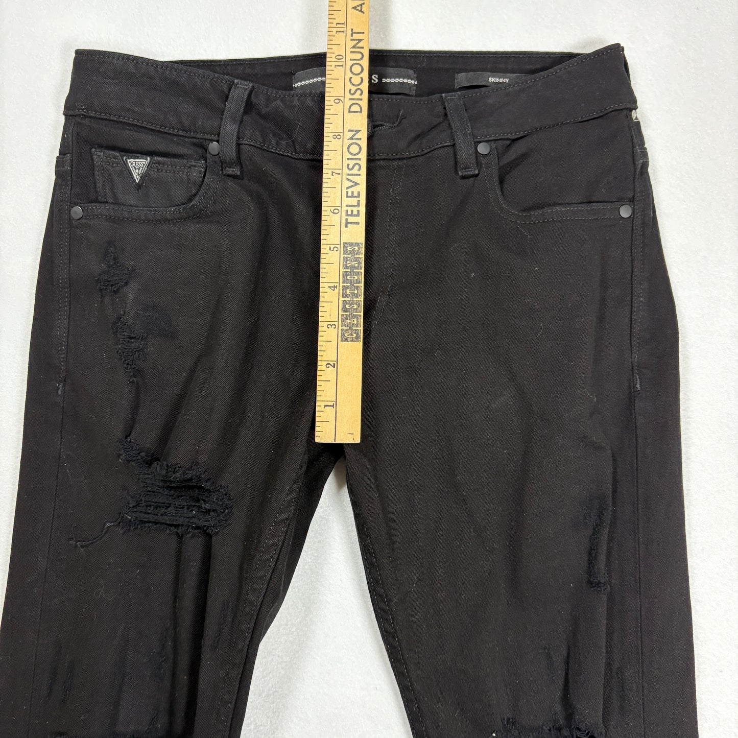 Guess mens black denim jeans size 30 slim fit stretch Y2K vintage grunge Mexico