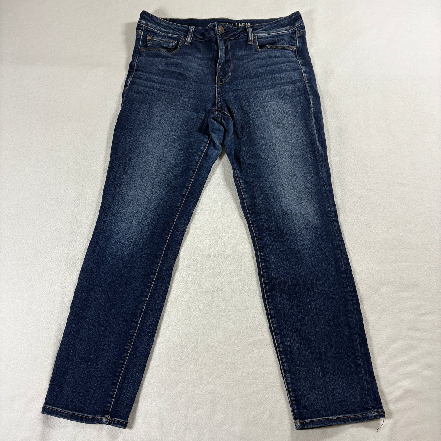 American Eagle Skinny Jeans Medium Wash Stretch Low Rise Womens 14 Fits 33X28
