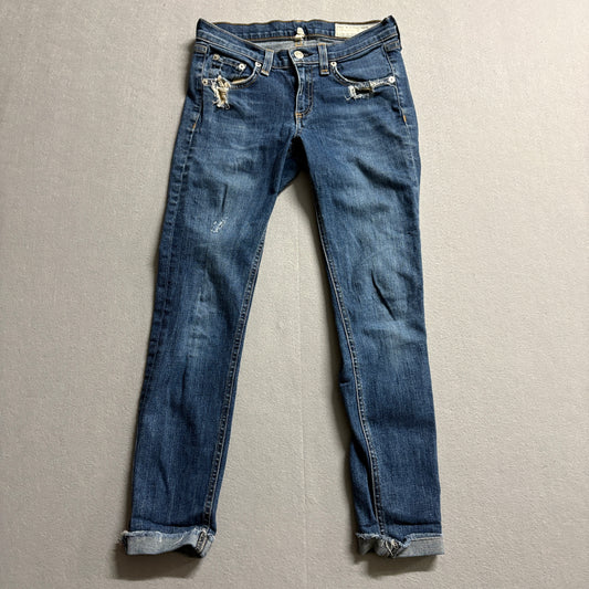 Rag & Bone Skinny Jeans Tag 25 Fits Like 26x24 Distressed Ankle Denim