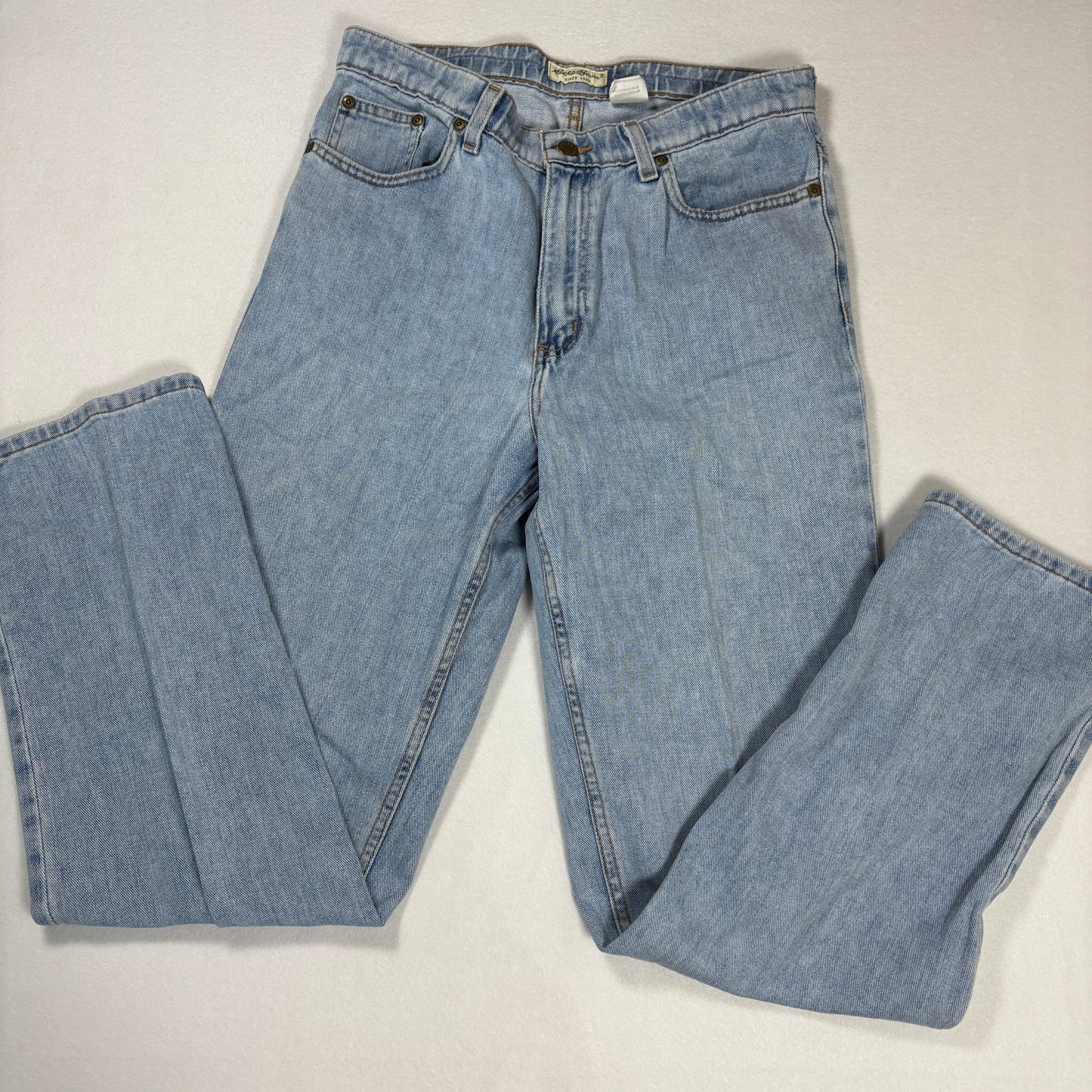 Eddie Bauer Womens Jeans 10 Baggy 90s Vintage Y2K High Rise Light Wash Denim
