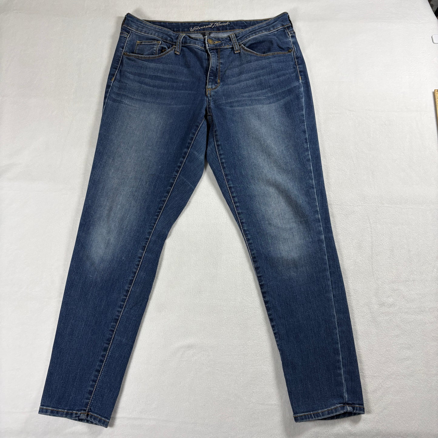 Universal Thread Womens 8 Short Skinny Jeans Stretch Blue Denim Casual Fit Soft!