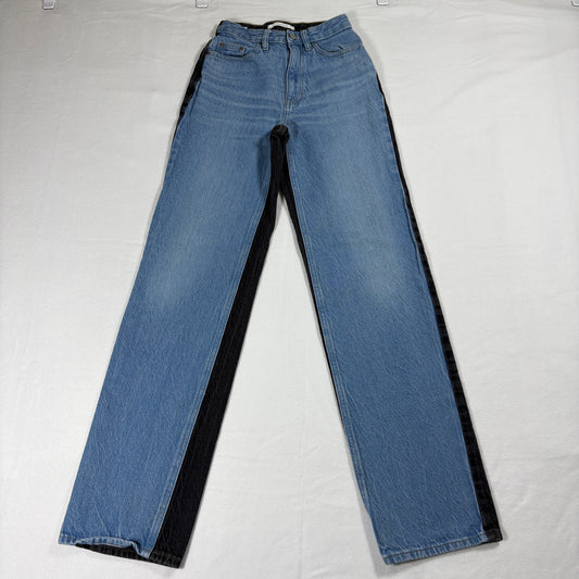 Pacsun Jeans Womens 26 Vintage Y2K Two Tone Blue Black Straight Leg Grunge Denim