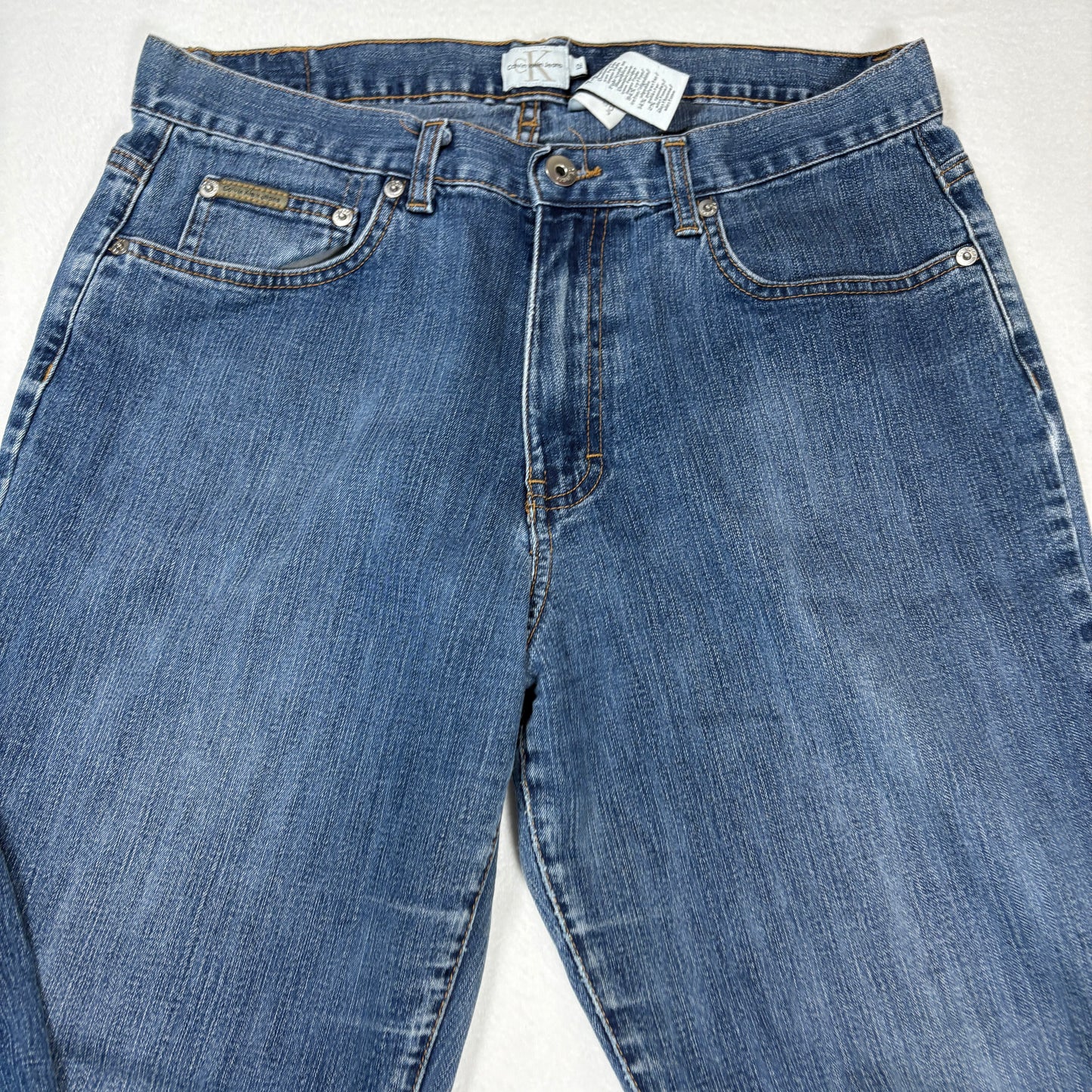 Calvin Klein Womens Jeans 12 Y2K Vintage 90s Bootcut Stretch Dark Wash Denim CK