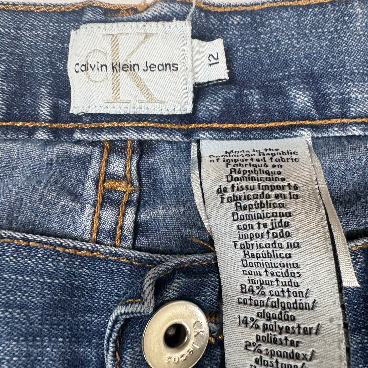 Calvin Klein Womens Jeans 12 Y2K Vintage 90s Bootcut Stretch Dark Wash Denim CK